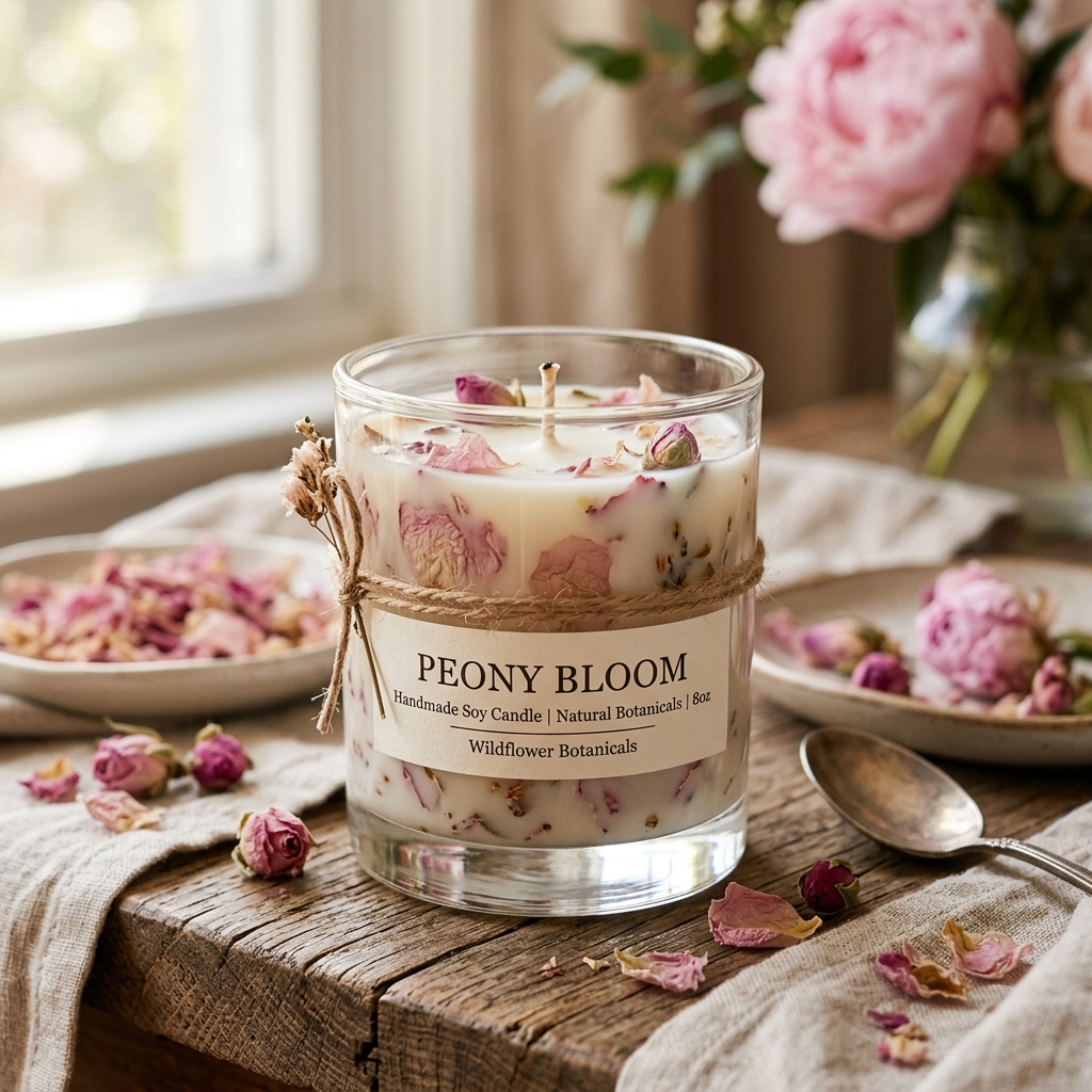 Vela Floral de Peonía